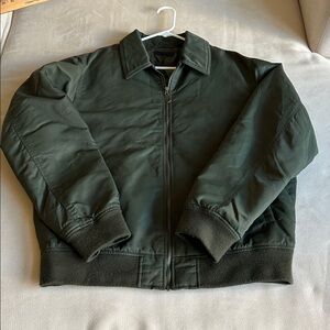UNIQLO MA-1 dark Olive green Zip Up Bomber Jacket  padded‎ lining Men’s Size XL